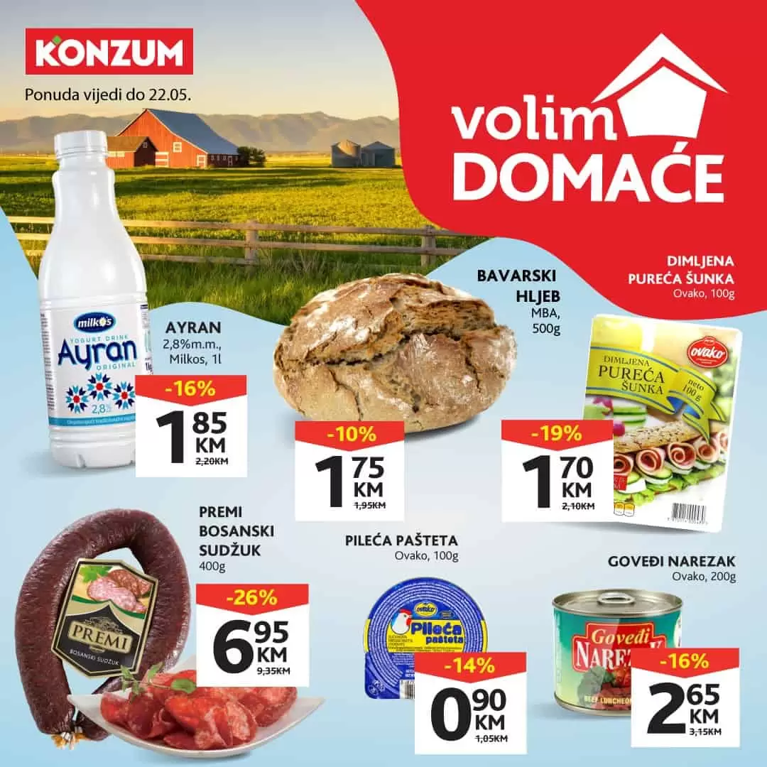 Konzum akcija domace! Brzo u Konzum prodavnice, uštedite novac!