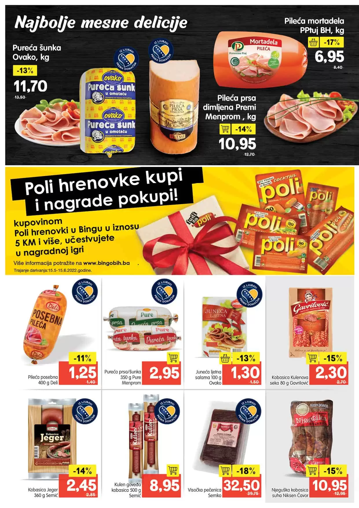 Bingo akcijski katalog donosi nam sjajnu ponudu prehrambenih proizvoda. Iskoristite akcijske cijene i uštedite novac! Bingo prodavnice čekaju na vas!