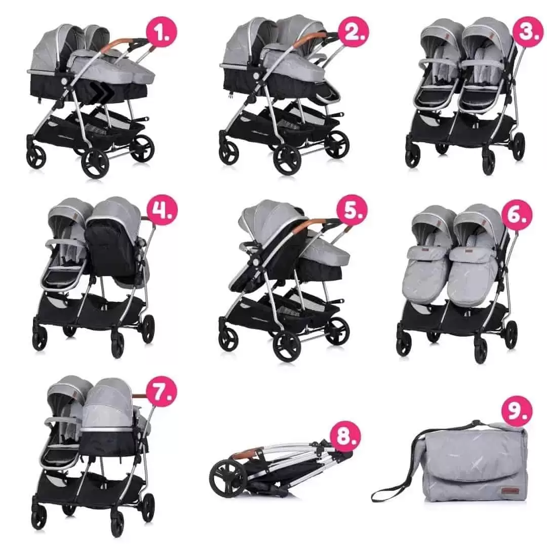 Bojprom Chipolino kolica DUO SMART Kolica za blizance