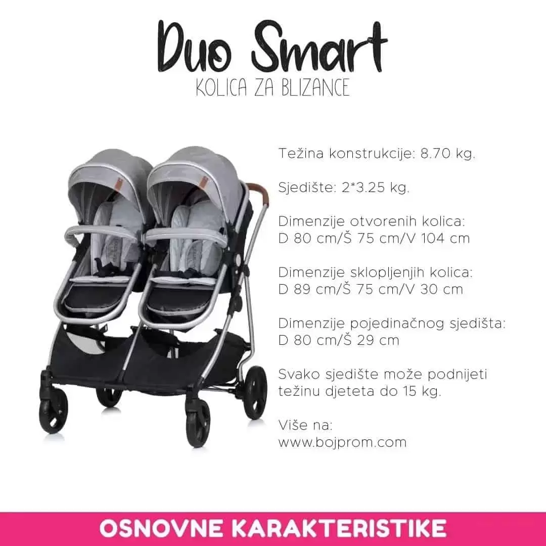 Bojprom Chipolino kolica DUO SMART Kolica za blizance