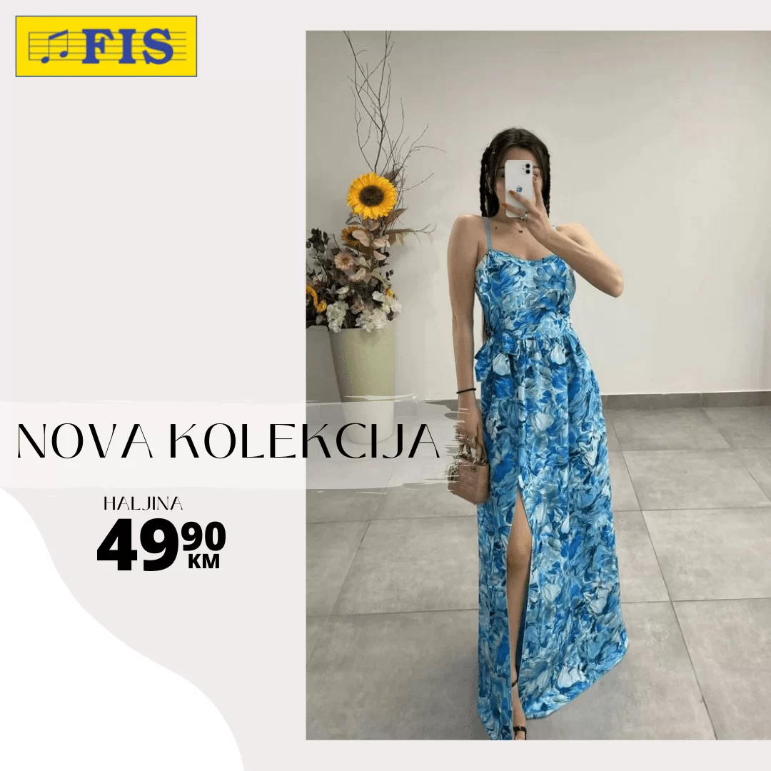 Nova kolekcija odjece u Fis prodavnicama. Budite u trendu, Izuzetno povoljne cijene vas ocekuju! Na snizenju su haljine, hlace, suknje, majice!
