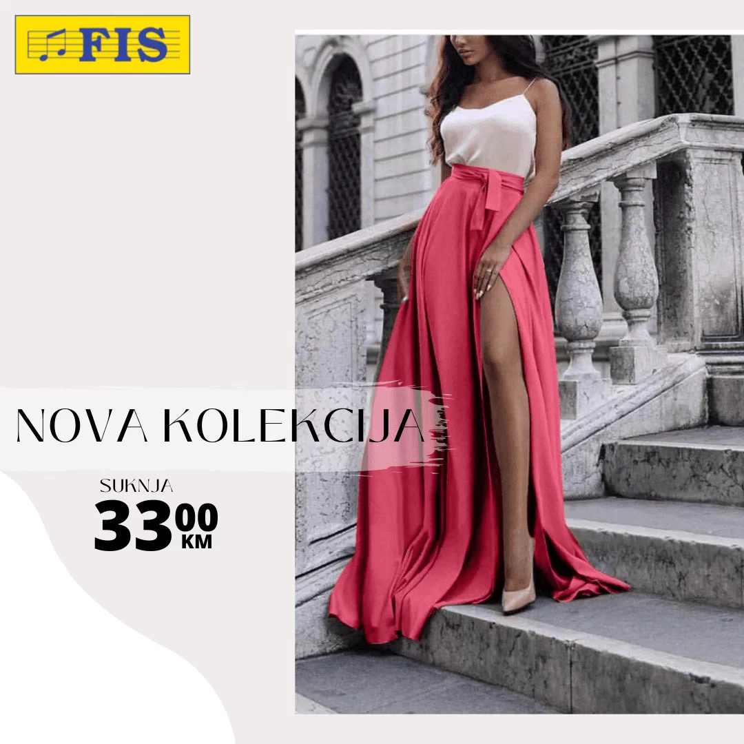 Nova kolekcija odjece u Fis prodavnicama. Budite u trendu, Izuzetno povoljne cijene vas ocekuju! Na snizenju su haljine, hlace, suknje, majice!