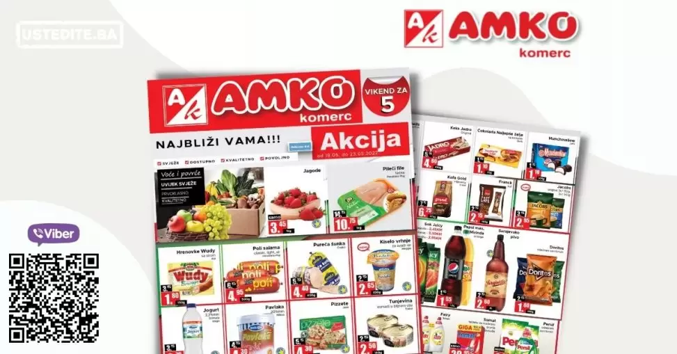 Amko vikend akcija donosi nam odlicnu ponudu prehrambenih proizvoda i kucne hemije po akcijskim cijenama!