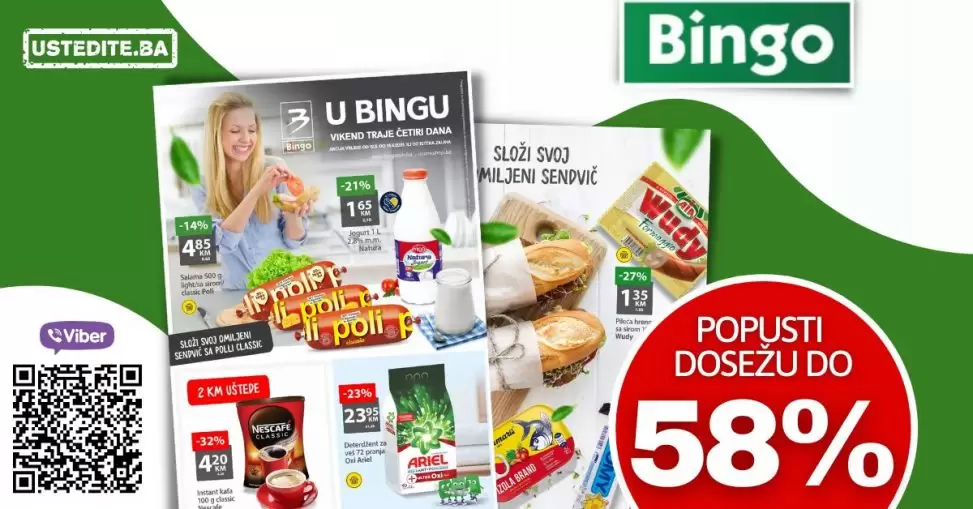 Bingo vikend akcija donosi nam ppuste i do 58%! Uštedite novac i kupujte po snizenim/akcijskim cijenama!