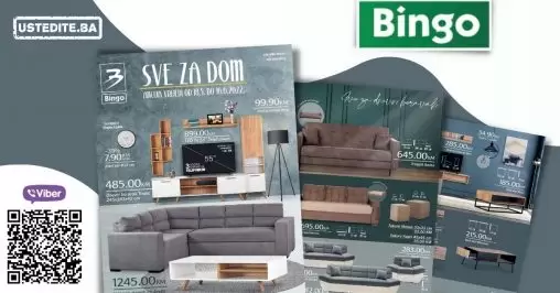 Bingo katalog NAMJEŠTAJ donosi nam sjajne akcijske cijene komoda, regala, polica, ugaoonih garnitura i jos mnogo toga! Pogledajte BINGO namjestaj i uzivajte u sjajnoj ponudi!
