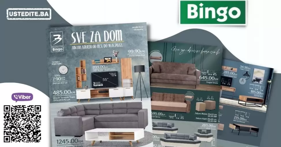 Bingo katalog NAMJEŠTAJ donosi nam sjajne akcijske cijene komoda, regala, polica, ugaoonih garnitura i jos mnogo toga! Pogledajte BINGO namjestaj i uzivajte u sjajnoj ponudi!