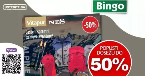 NES linija za planinarenje. BINGO Za ljubitelje planinarenja SNIŽENJE 50%, do 31.08.2022. Nes liniju za planinarenje koja se sadrži od ruksaka za planinarenje, torbe za pojas, ručne lampe, lampe za glavu, noža za preživljavanje , štapova za planinarenje i termos boce