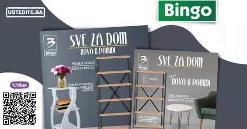 Bingo katalog namještaja "SVE ZA DOM" donosi nam odlične cijene namještaja. Na akcijski su police, igaone garrniture, sjedeće garniture, kuhinja, spavaca soba,..