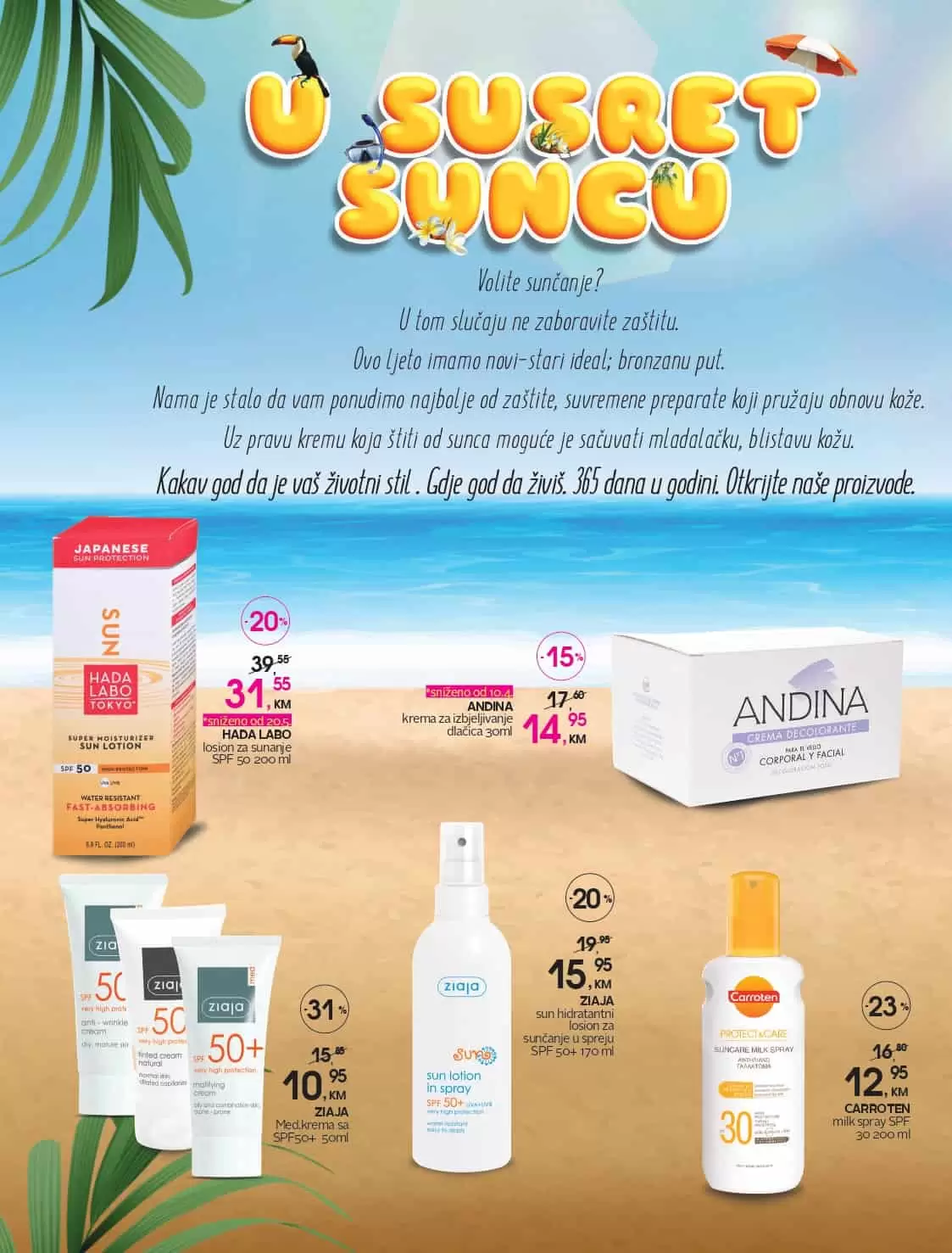 Novi cm katalog donosi nam odlične snižene cijene make up proizvoda! Na sniženju su cm parfemi, proizvodi za suncanje, proizvodi za njegu lica i tijela, muska kozmetika. U cm prodavnicama pronaci cete i veliki izbor proizvoda za bebe.