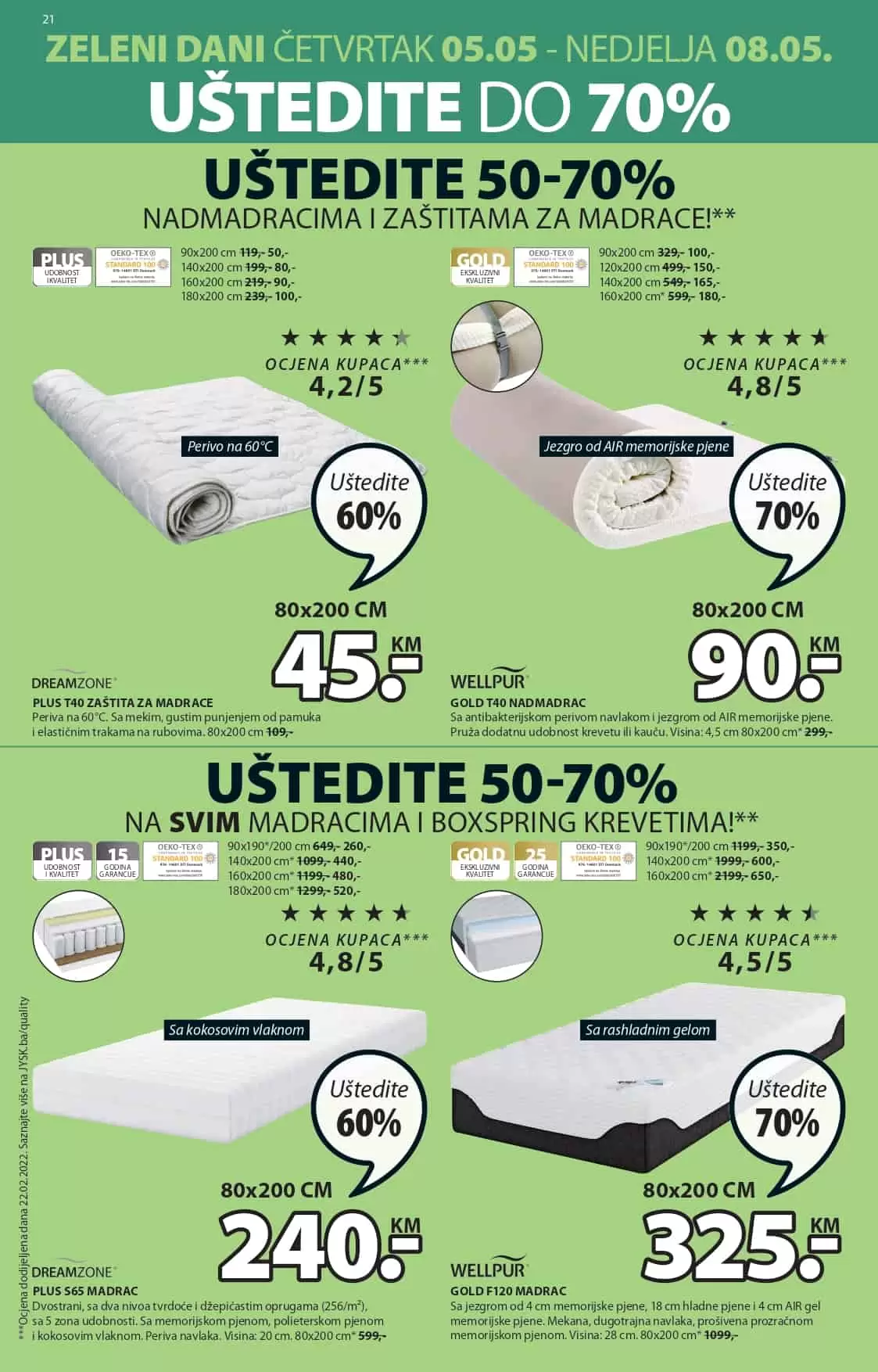 JYSK zeleni dani donose nam uštede i do 70%! Pogledajte jysk katalg i uštedite novac!