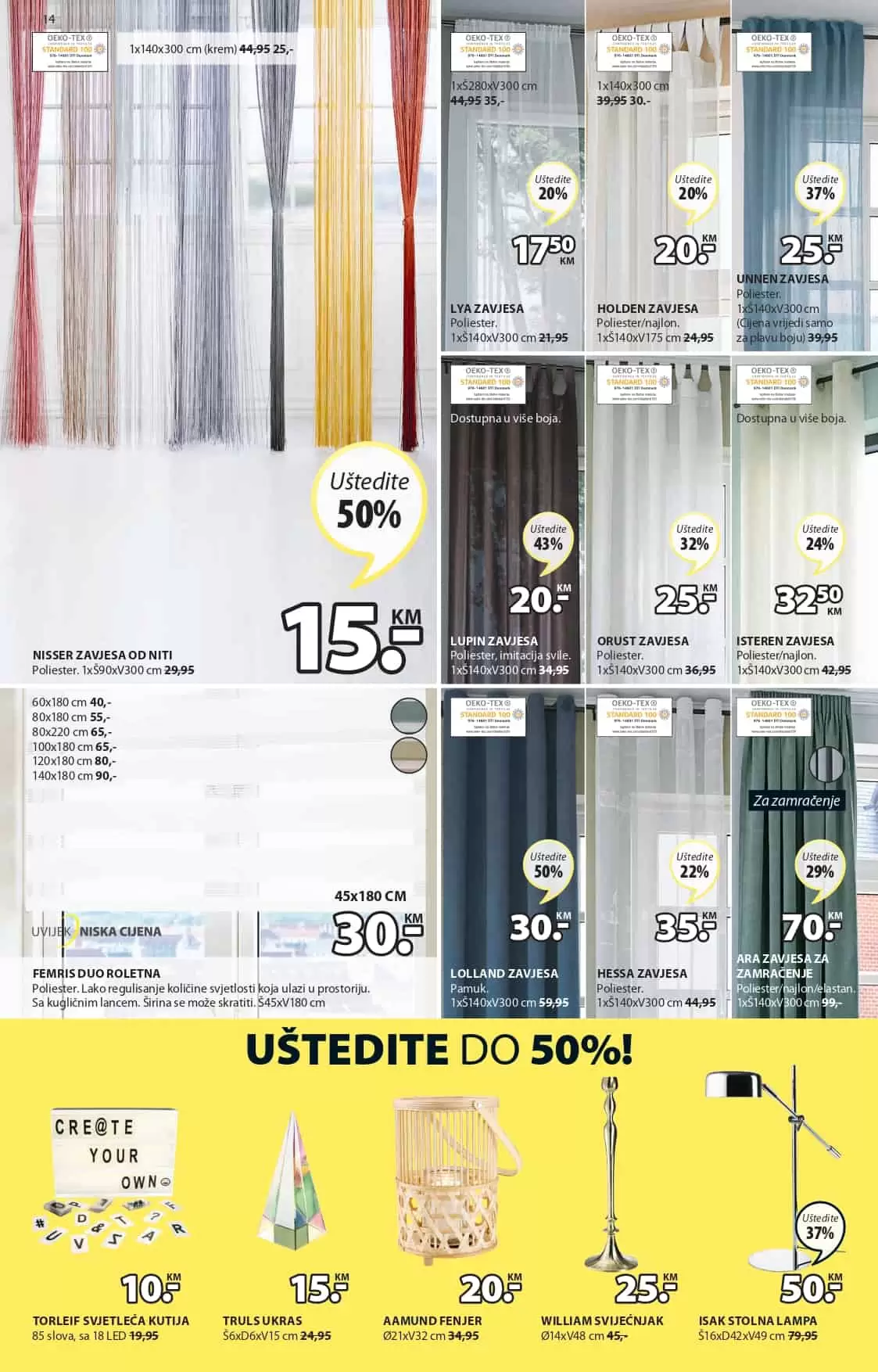 Sniženje zavjesa u JYSK prdavnicama!