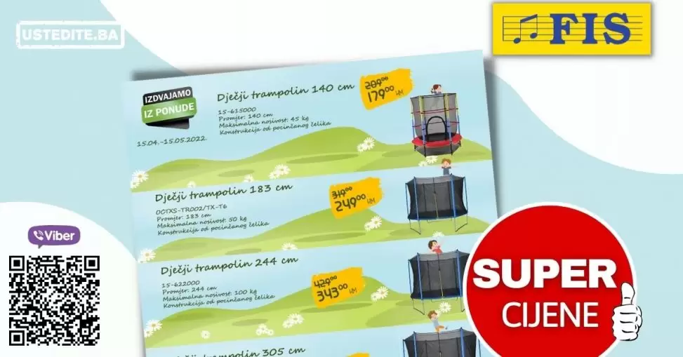 FIS Sniženje dječijih trampolina, do 15.05.2022.