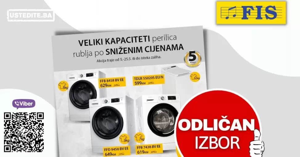 FIS sniženje Perilice rublja Whirpool 05-25.05.2022.