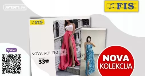 Nova kolekcija odjece u Fis prodavnicama. Budite u trendu, Izuzetno povoljne cijene vas ocekuju! Na snizenju su haljine, hlace, suknje, majice!