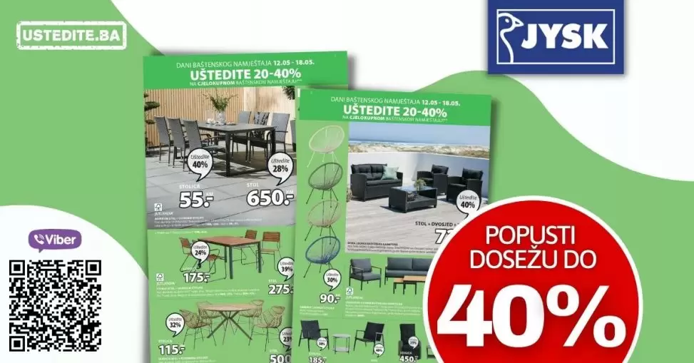Popusti do 40%! JYSK Dani baštenskog namještaja 12-18.05.2022.