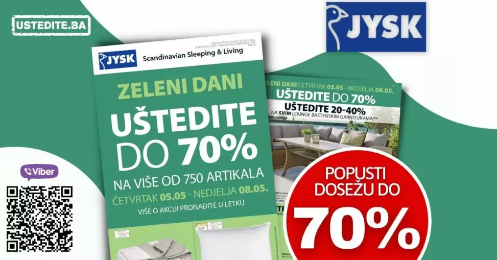 JYSK zeleni dani donose nam uštede i do 70%! Pogledajte jysk katalg i uštedite novac!