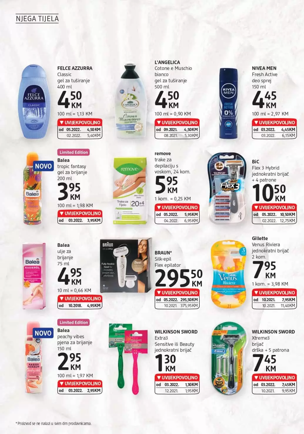 dm katalog donosi nam UVIJEKPOVOLJNO cijene! Posjetite dm prodavnice i uzivajte akcijskim cijenama!