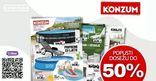 Konzum katalog donosi nam sniženje bazena, oprema za bazene, vrtnih garnitura! Pogledajte sjajne akcijske cijene!