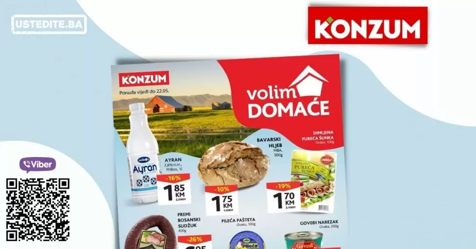 Konzum akcija domace! Brzo u Konzum prodavnice, uštedite novac!