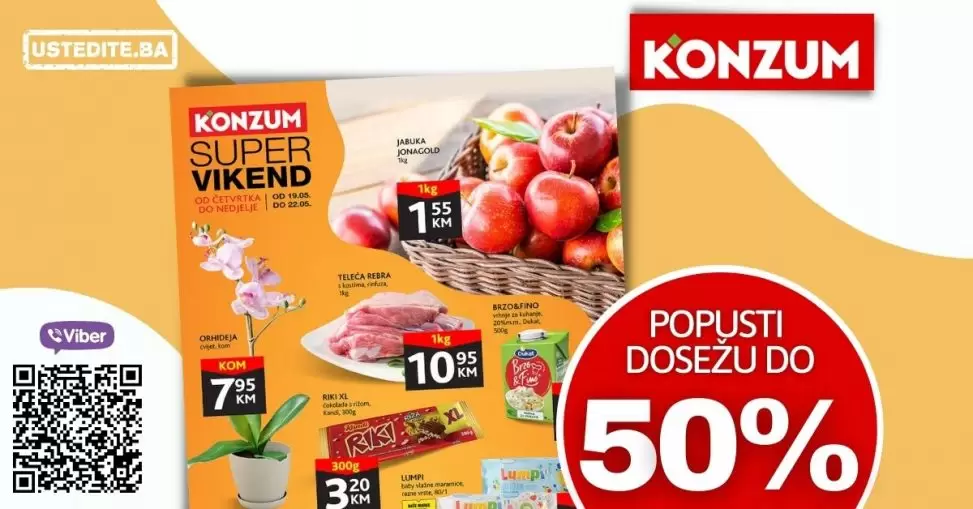Konzum akcijski katalog donosi nam velike popuste. Posjetite Konzum prodavnice i ostvarite velike ustede!