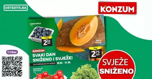 Konzum super akcija za početak sedmice 30.05-01.06.2022. godine