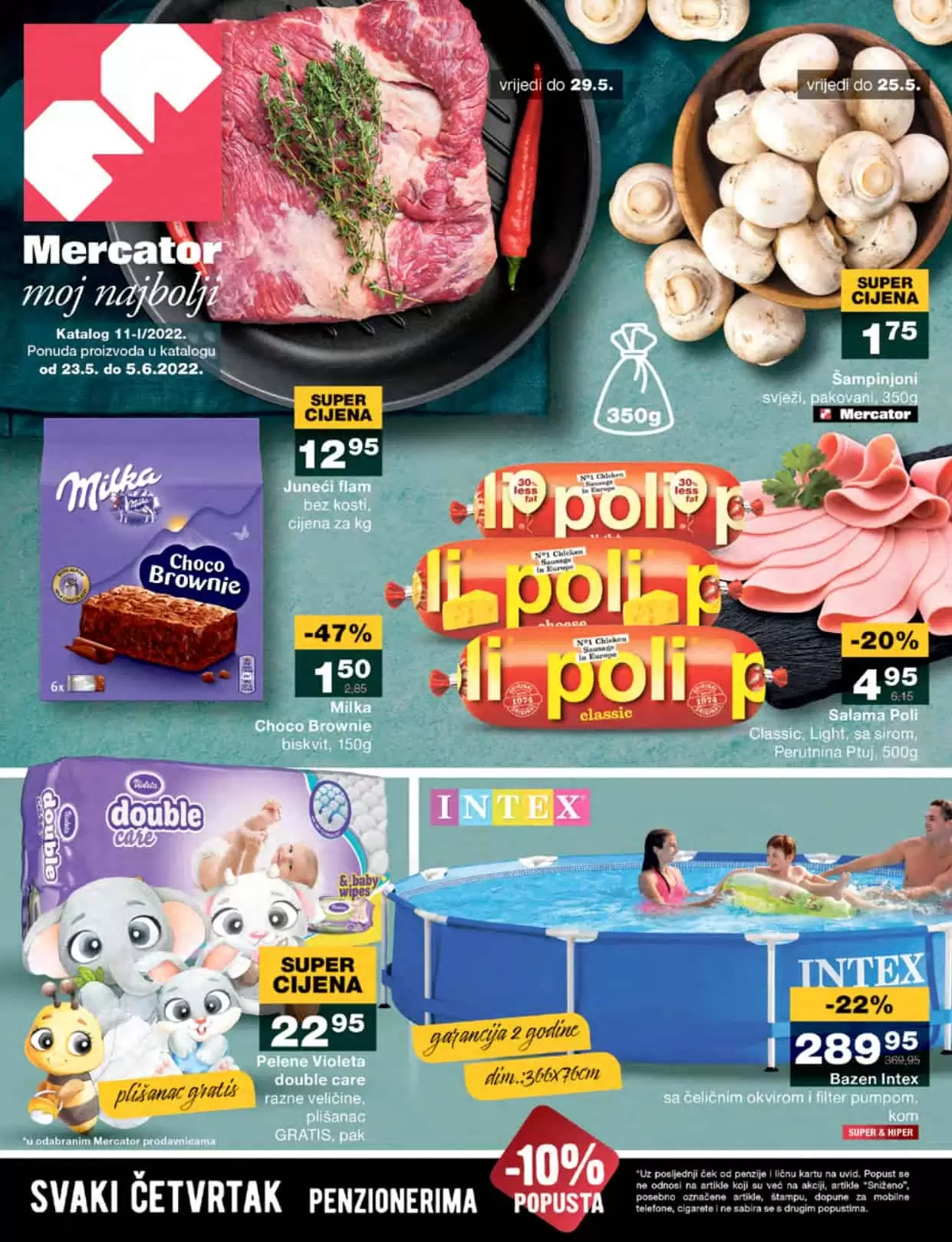 mercator katalog donosi nam super akcijske cijene hrane, kucne hemije, proizvoda za bebe! Posjetite Mercator prodavnice i uzivajte u sniženim cijenama!