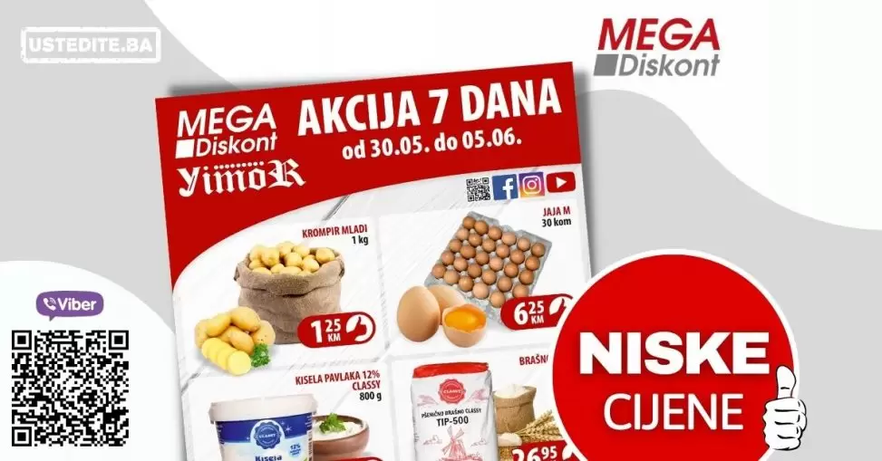 YIMOR i MMEGA DISKONT akcija 7 dana donosi nam TOP 6 artikala po niskoj cijeni!