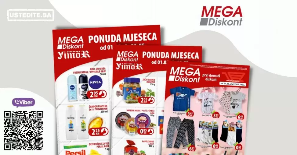 Mega Diskont ponuda mjeseca maja! SNIŽENJE pprehrane, kucne hemije i tekstila.