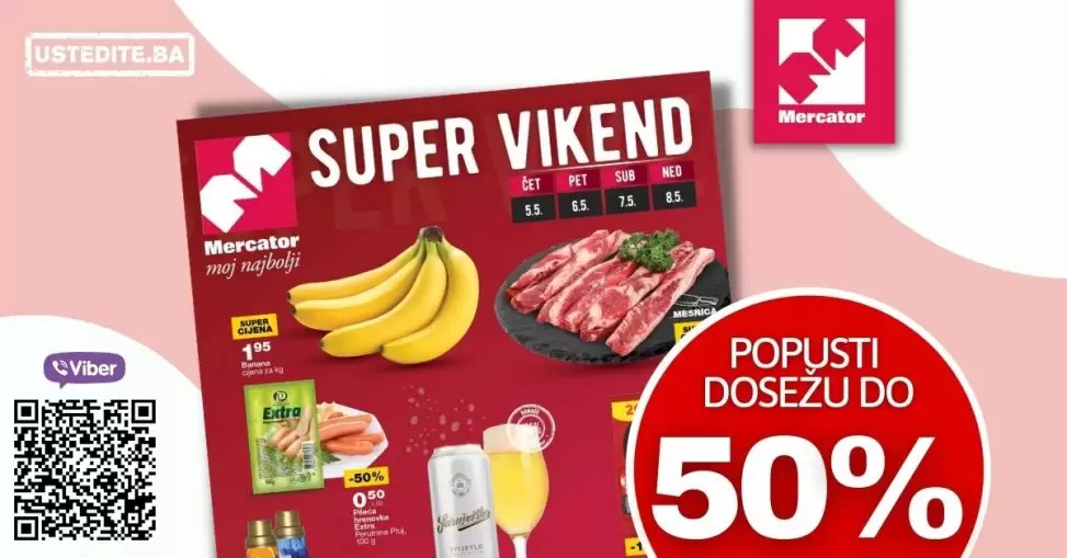 Mercator vikend akcija donosi nam akcijske cijene prehrambenih proizvoda!