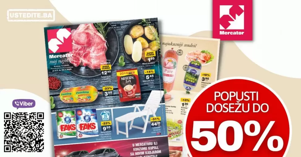 Mercator akcijski katalog donosi nam popuste i do 50%! Posjetite najblizu Mercator prodavnicu i ušetdite novac!