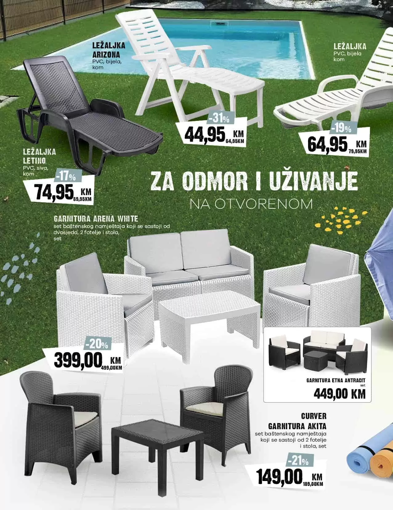 Konzum katalog donosi nam sniženje bazena, oprema za bazene, vrtnih garnitura! Pogledajte sjajne akcijske cijene!