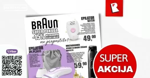 Robot Sniženje BRAUN aparata do 08.05.2022. Na sniženju su Braun epilator i braun aparat za bradu i sisanje