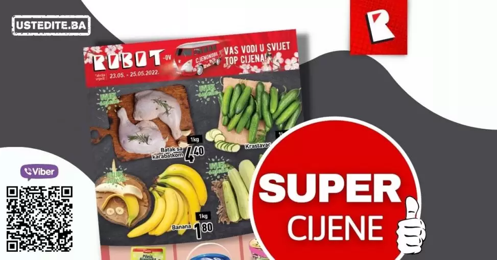 Robot akcija za pcetak sedmice donosi nam akcijske cijene hrane! Posjetite Robot prodavnice i ustedite novac!
