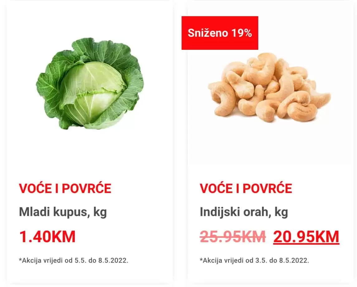 Bingo akcijske cijene na odjelu voca i povrca!