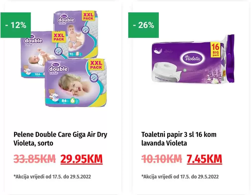 Bingo super snizenje hrane, licne higijene i kucne hemije.