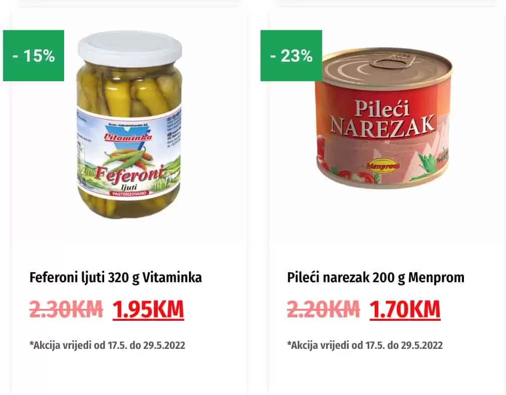 Bingo super snizenje hrane, licne higijene i kucne hemije.