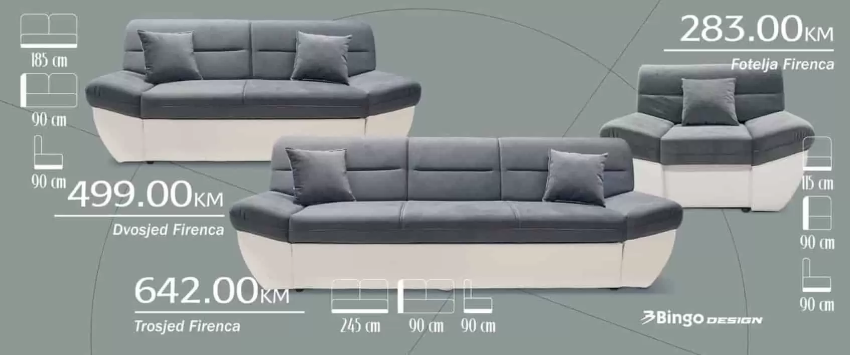 Bingo katalog NAMJEŠTAJ: Ugaone garniture, trosjedi, dvosjedi, fotelje