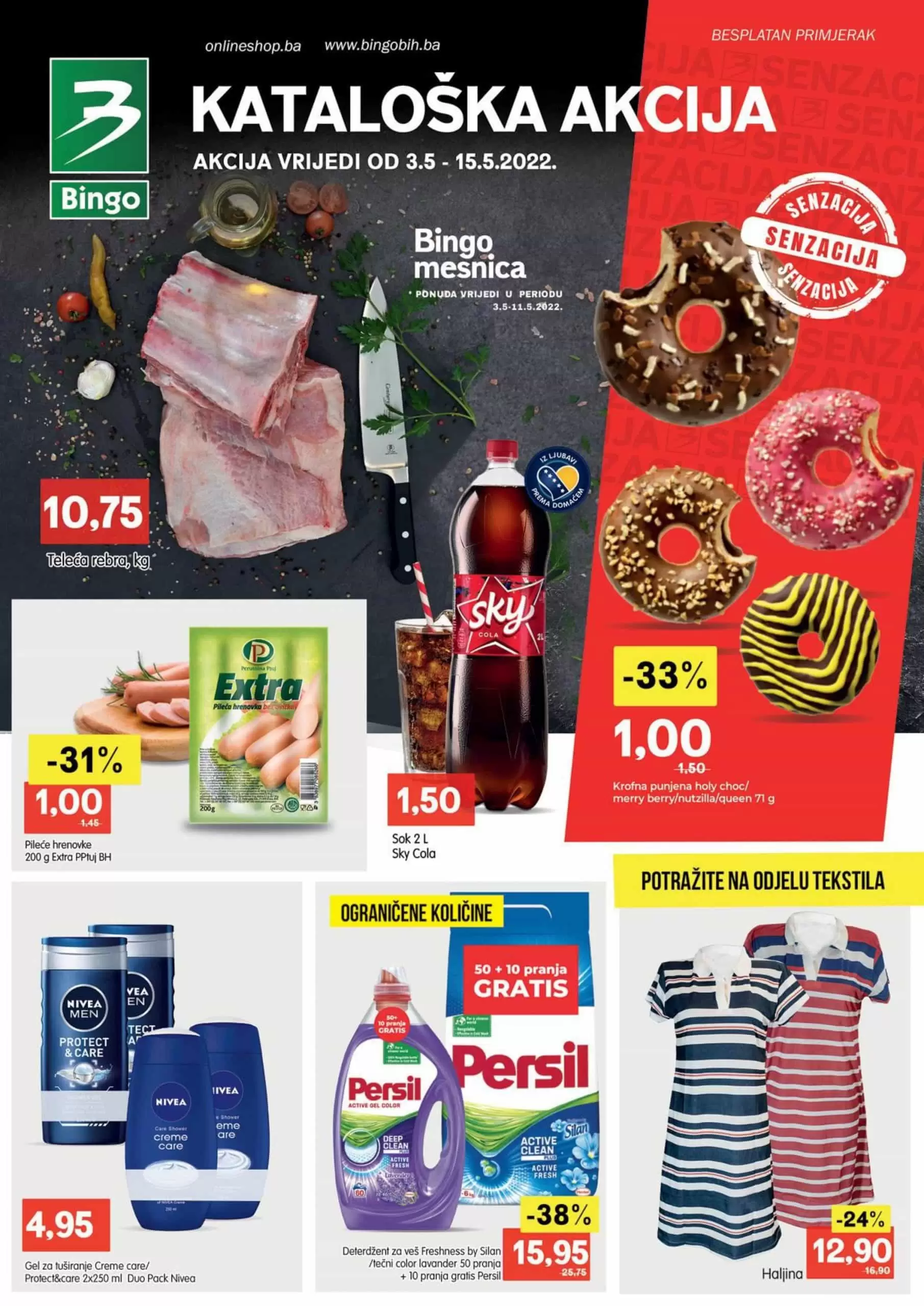 Bingo kataloška akcija donosi nam senzacionalne popuste. Pogledajte Bingo katalog i uštedite kupujući prehrambene proizvode i kućnu hemiju!