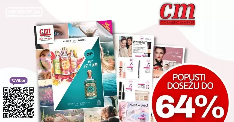 cm katalog donosi nam sniženja i do 50% na make up-u, parfemina, proizvodima za njegu lica i tijela, kucnoj hemiji..