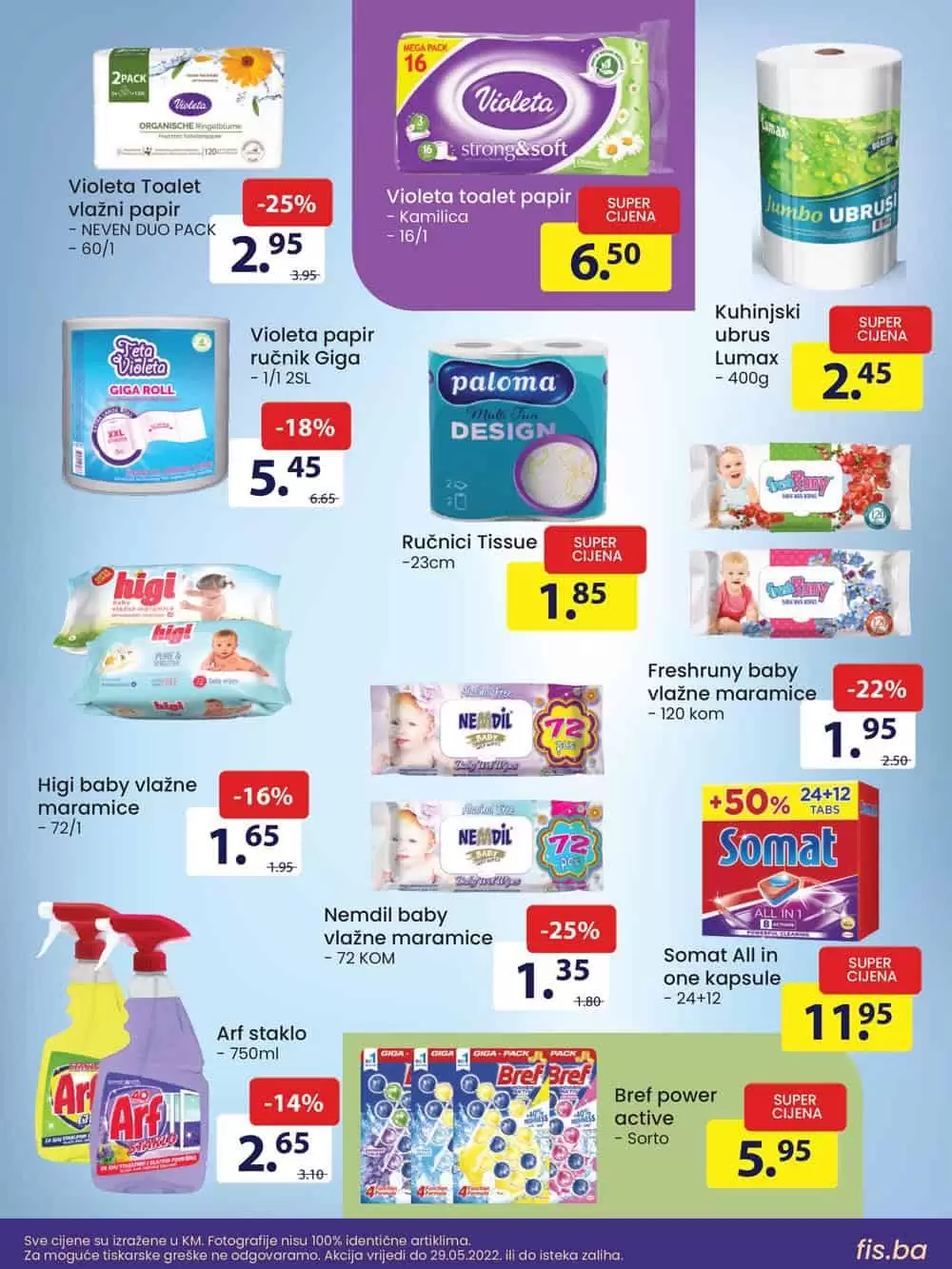 FIS akcijska ponuda na odjelu prehrane i hemije donosi nam sjajne akcijske cijene! Ustedite novac kupujuci prehrambene proizvode i kucnu hemiju.