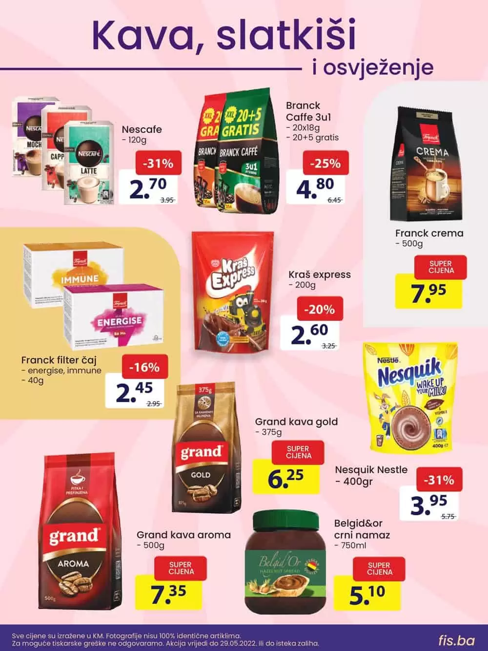 FIS akcijska ponuda na odjelu prehrane i hemije donosi nam sjajne akcijske cijene! Ustedite novac kupujuci prehrambene proizvode i kucnu hemiju.