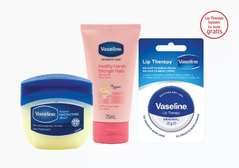 Kupovinom bilo kojeg Vaseline proizvoda, na kasi preuzmite Vaseline Lip Therapy Original balzam za usne od 20 g na poklon.