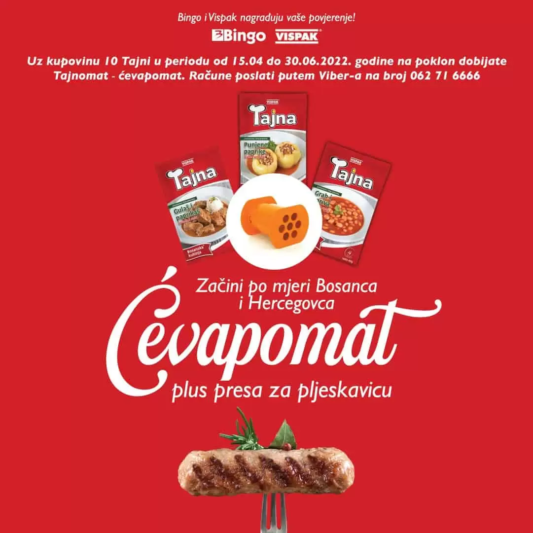 Kupite Tajna mješavine i osvojite ĆEVAPOMAT 15.04-30.06.2022.