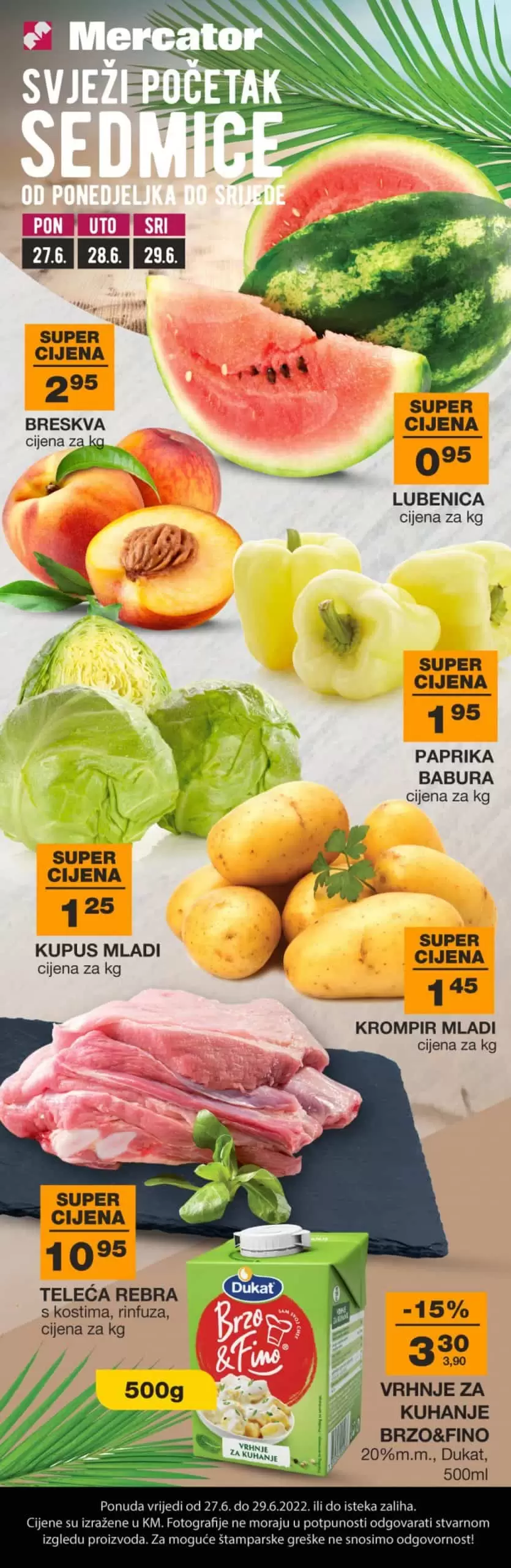 Mercator katalog SVJEŽA PONUDA juni 2022 akcija sniženje do 29.06.2022.