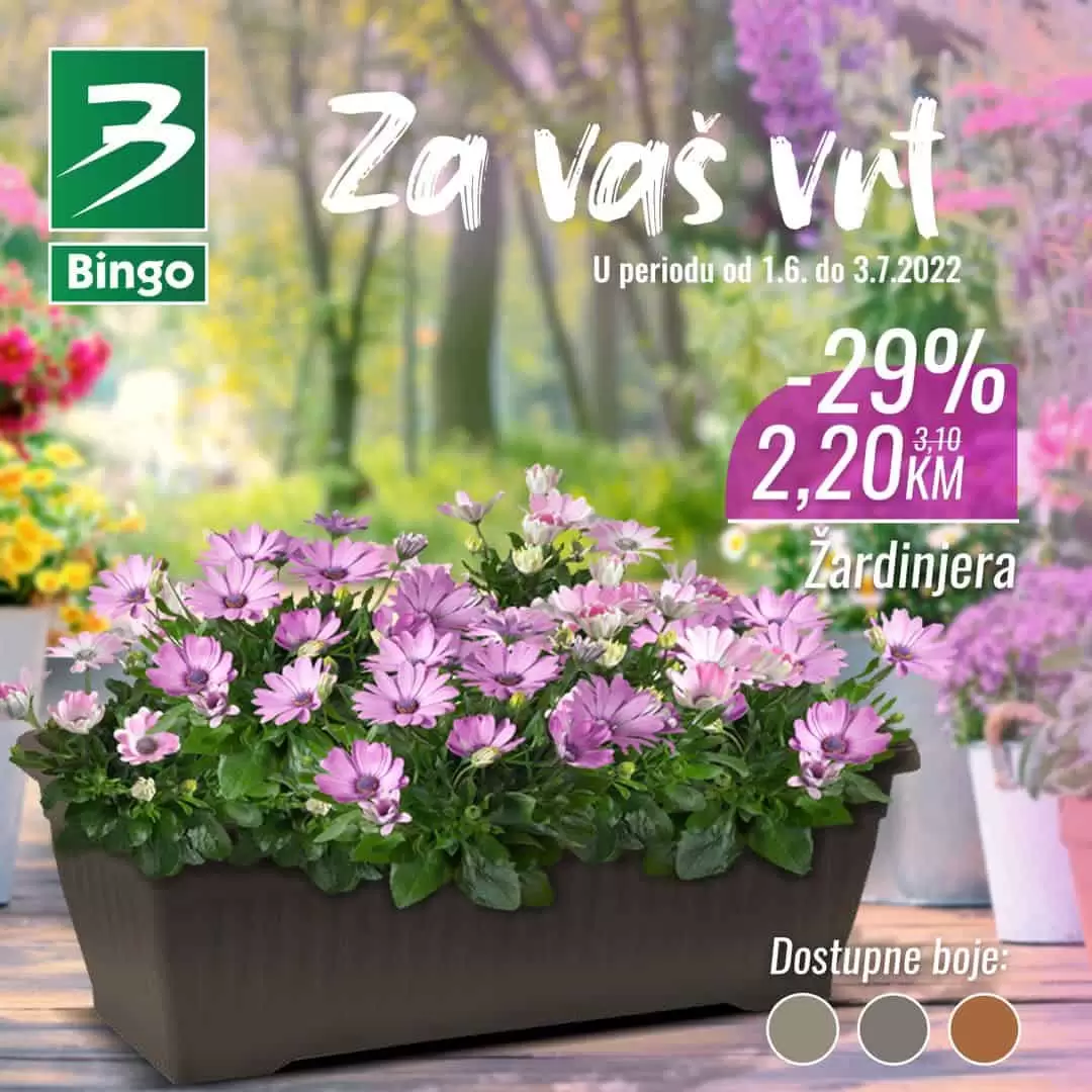 Bingo katalog juli 2022 donosi nam akcijsku cijenu zardinjere za vrt/balkon