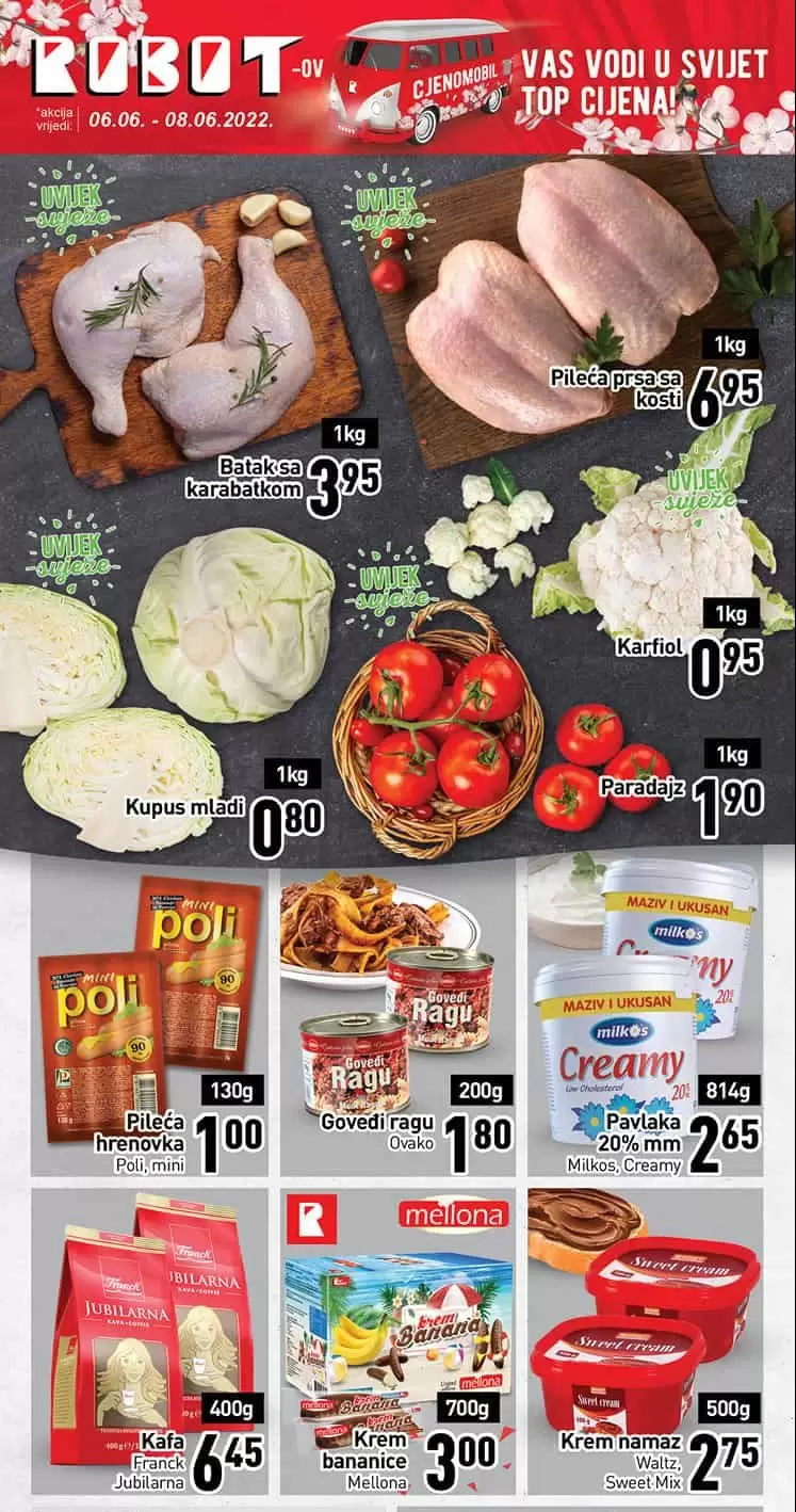 Robot katalog za početak sedmice donosi nam akcijske cijene! Robot akcija juni 2022 vrijedi u periodu 06-08.06.2022. godine