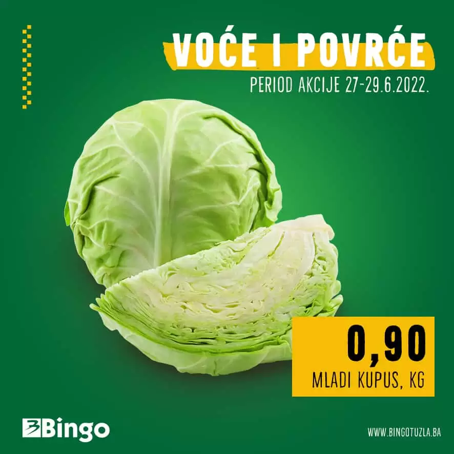 Bingo SNIZENJE voce i povrce JUNI 2022  akcija katalog do 29.06.2022.