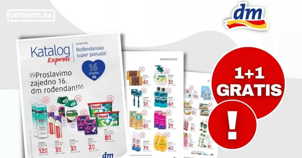 dm Express Katalog ▷【1+1 GRATIS】Rodjendanska ponuda JUNI/JULI 2022 akcija snizenja do 05.07.2022.