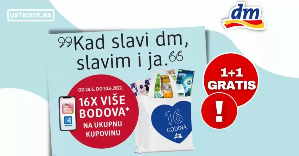 dm KUPONI Ostvarite rođendanske pogodnosti JUNI 2022 SUPER UŠTEDA do 30.06.2022.