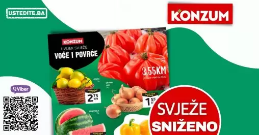 konzum akcija na odjelima voca i povrca donosi nam super akcijske cijene